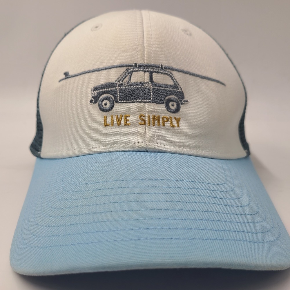 Patagonia Hat Snapback Trucker Mesh Blue White Live Simply Surf Car Logo Men - Picture 2 of 14